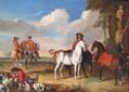 unknow artist Horses and Hunter Spain oil painting art